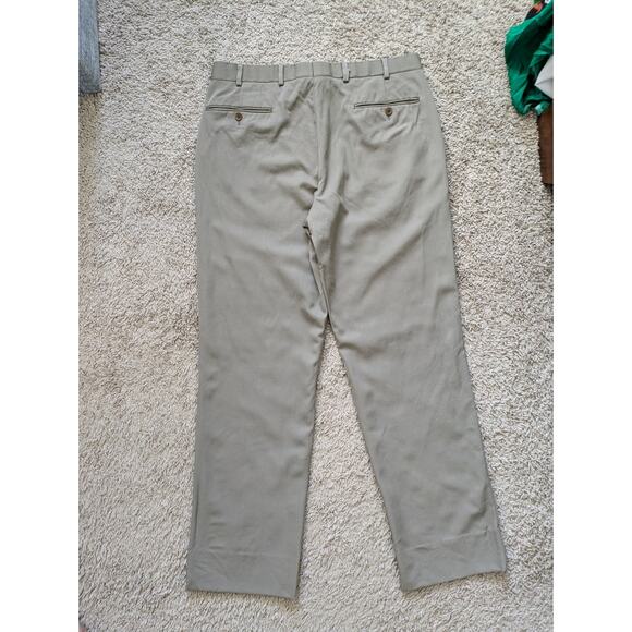 Brooks Brothers Trousers Mens Sz 35/32 Tan Wool Flat Front Madison Career Work - Picture 4 of 16
